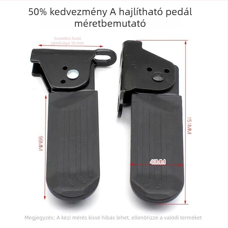 Összecsukható pedál alumíniumötvözetből hegyi kerékpárokhoz, kerékpárokhoz és elektromos autókhoz – csúszásmentes felület, modell 001