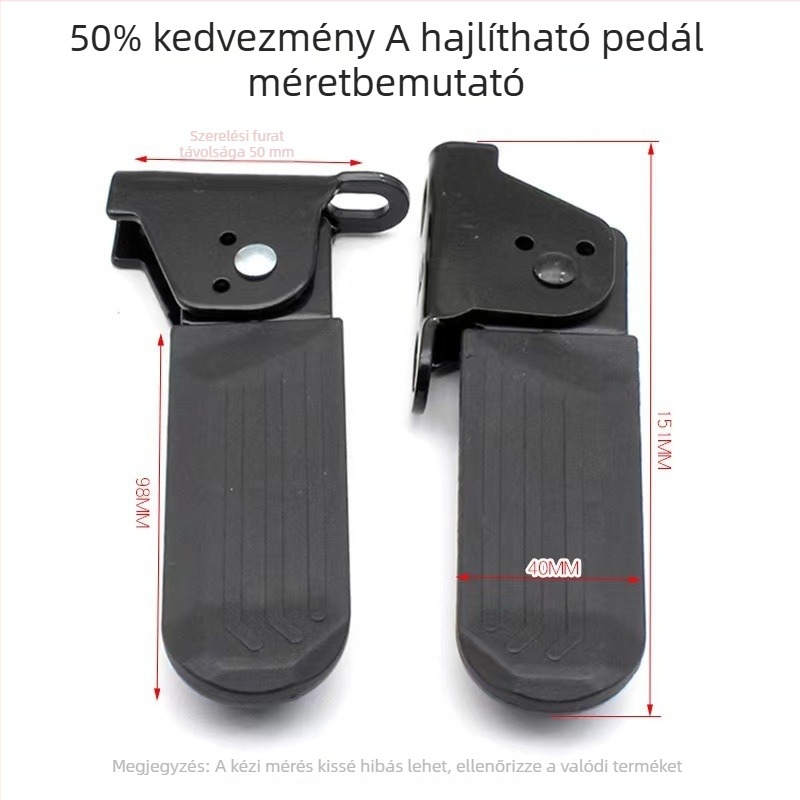 Összecsukható pedál alumíniumötvözetből hegyi kerékpárokhoz, kerékpárokhoz és elektromos autókhoz – csúszásmentes felület, modell 001