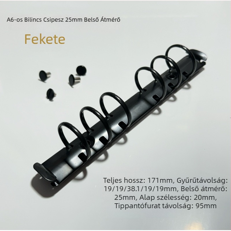 Egyoldalas mappa 6 lyukas fém klipszekkel, PVC, csiptető mérete 222