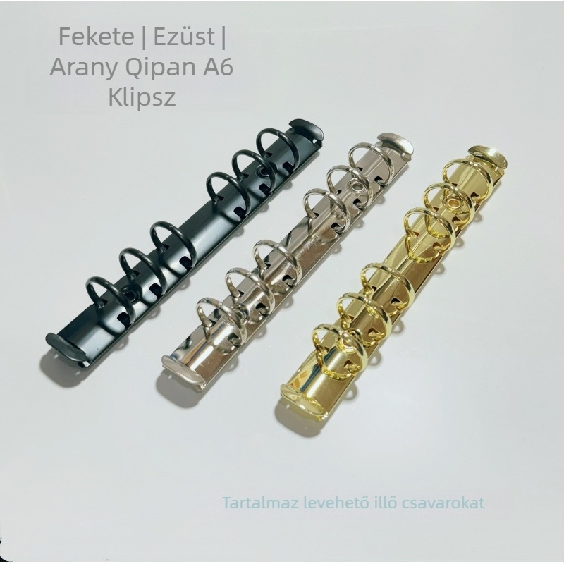 Egyoldalas mappa 6 lyukas fém klipszekkel, PVC, csiptető mérete 222