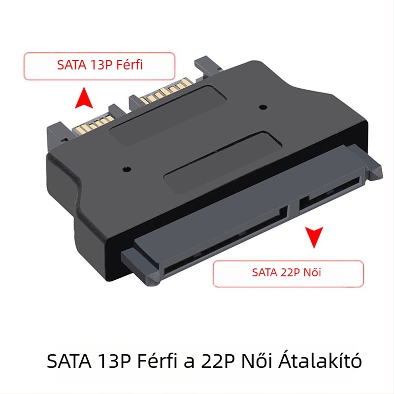 Notebook SATA Slimline adapter – 22P női, 13P férfi, konverziós fej optikai meghajtóhoz, merevlemezzel kompatibilis