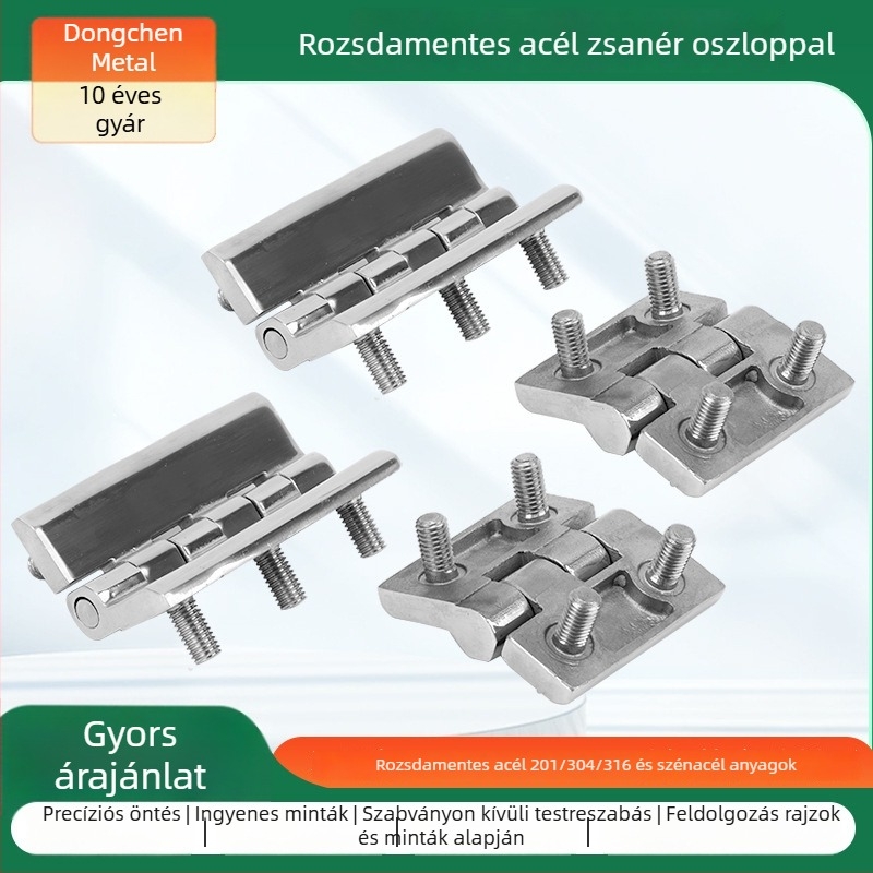 304 rozsdamentes acél oszlopos pánt, nehéz teherbírású ipari elosztódobozokhoz, szekrényekhez, ajtókhoz és ablakokhoz
