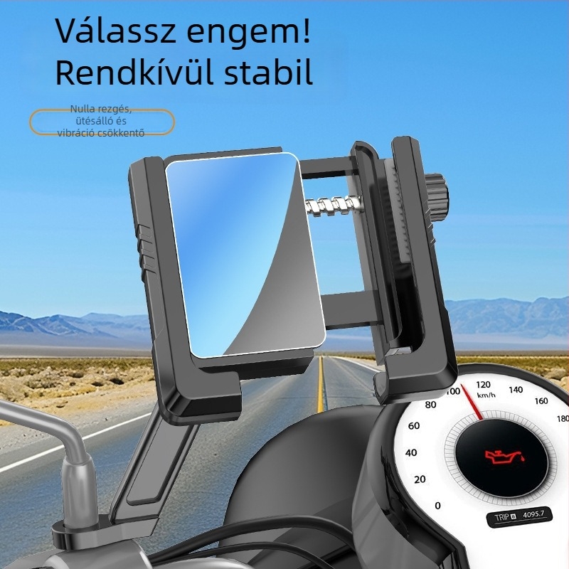 Kerékpártelefon-tartó rezgéscsillapítással, univerzális kormánytartó, műanyag kivitel