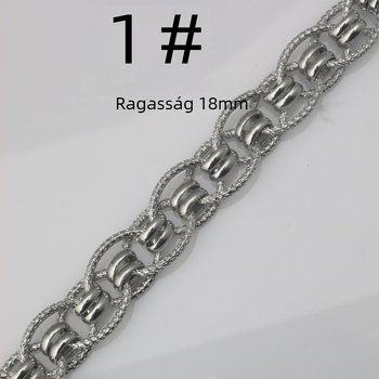Rozsdamentes acél lánc nyaklánc - kézzel készített, domborított minta, személyre szabható, uniszex, DIY ékszer