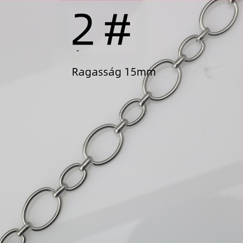 Rozsdamentes acél lánc nyaklánc - kézzel készített, domborított minta, személyre szabható, uniszex, DIY ékszer