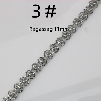 Rozsdamentes acél lánc nyaklánc - kézzel készített, domborított minta, személyre szabható, uniszex, DIY ékszer