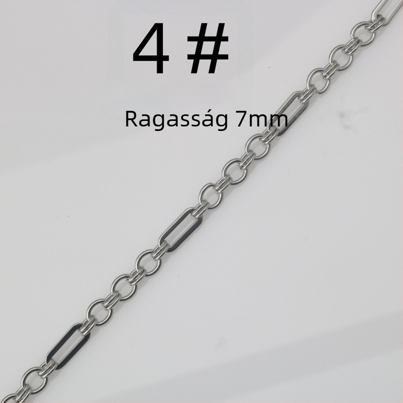 Rozsdamentes acél lánc nyaklánc - kézzel készített, domborított minta, személyre szabható, uniszex, DIY ékszer