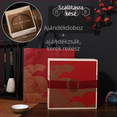 Gravírozott fa ajándékdoboz, természetes fa, Kraft belső, modell 102, testreszabás elérhető