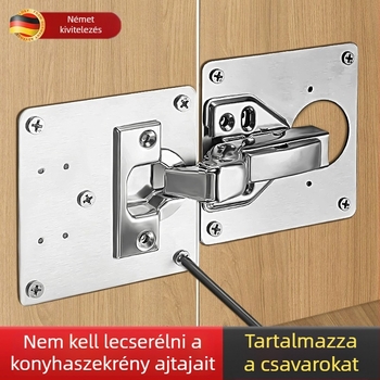 Rozsdamentes acél szekrényajtó csukló javító és rögzítő lemez