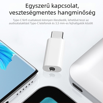 Type-C 3,5 mm-es audio adapter USB DAC külső hangkártya – kompatibilis Huawei, Samsung, Xiaomi, OPPO