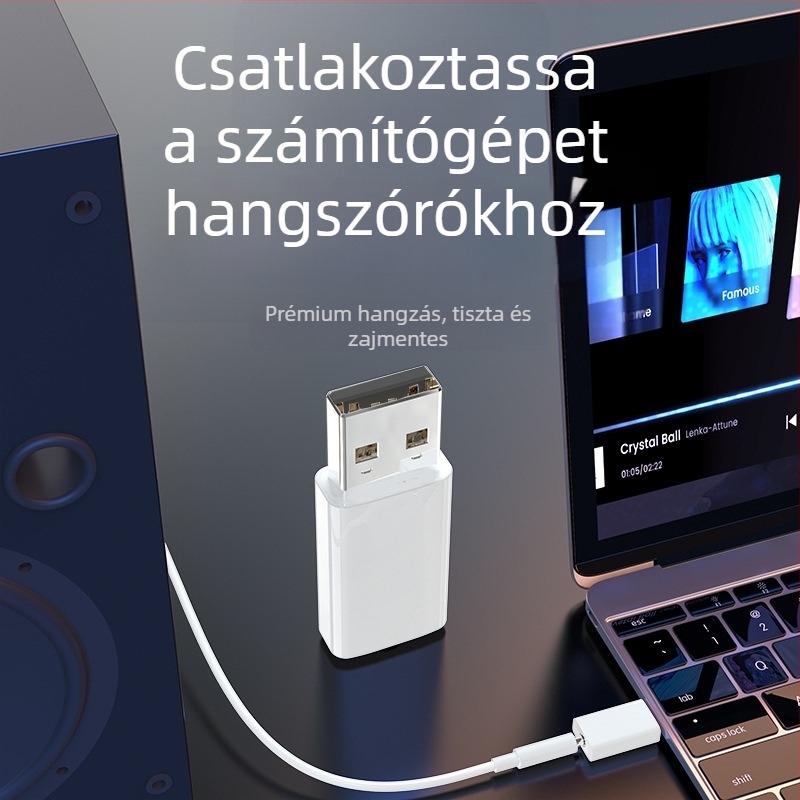 Type-C 3,5 mm-es audio adapter USB DAC külső hangkártya – kompatibilis Huawei, Samsung, Xiaomi, OPPO