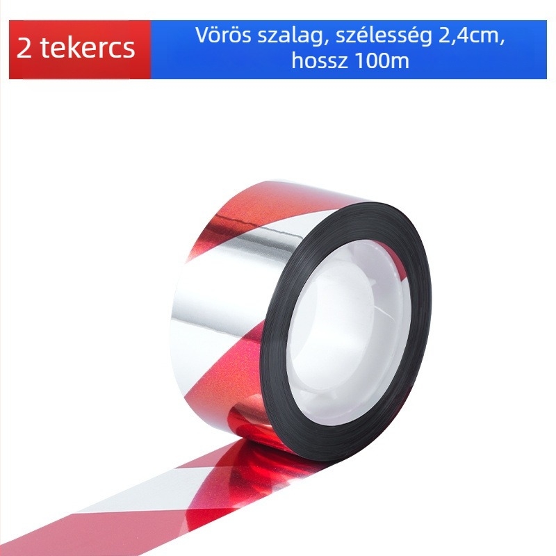 Madárriasztó szalag földműves területekre, PET anyag, fényvisszaverő, villogó, megerősített
