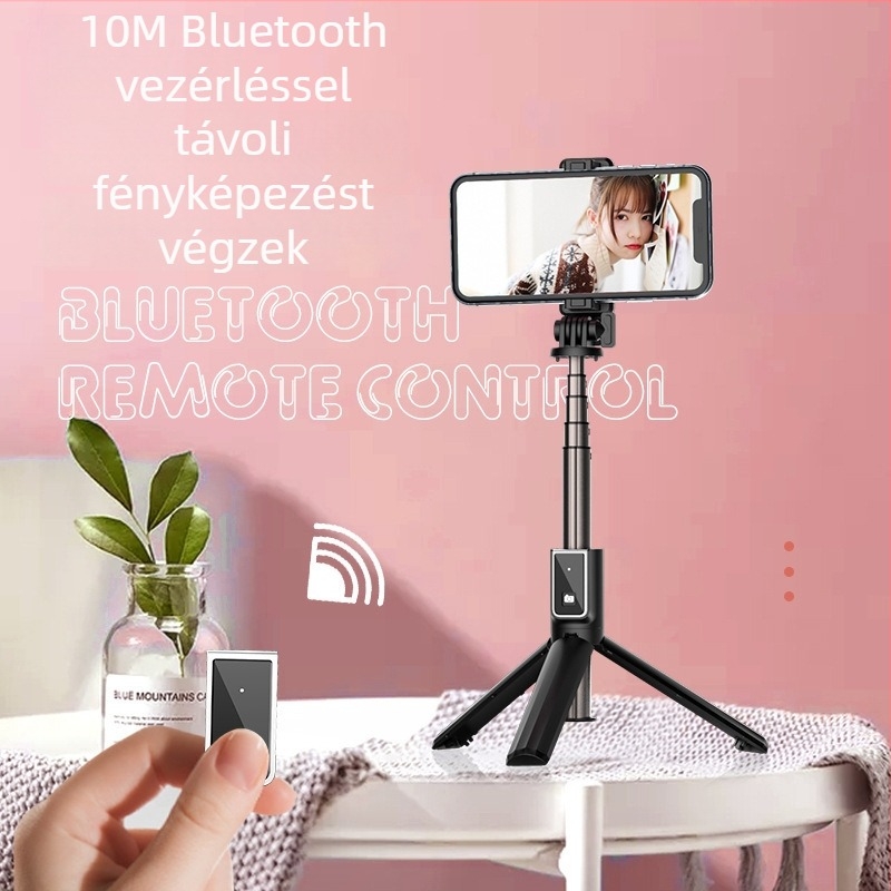 Selfiecom P40S/P40L hordozható többsfunkciós állvány GoPro interfésszel horizontális és vertikális felvételhez (Modell: P40S/P40L; Anyag: aluminiumötvözet + ABS + rozsdamentes acél; Bluetooth: Igen; Távirányító: tartalmazza; Testreszabás: Támogatott)