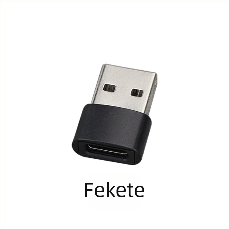 USB 2.0 A férfi USB-C női adapter adatkábellel, alumíniumötvözet csatlakozó, univerzális kompatibilitás