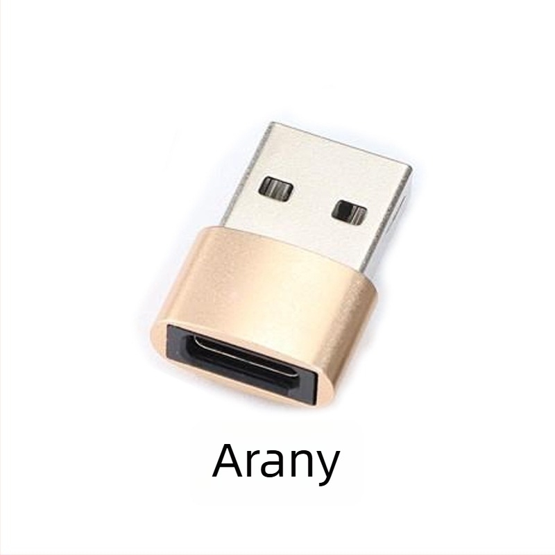 USB 2.0 A férfi USB-C női adapter adatkábellel, alumíniumötvözet csatlakozó, univerzális kompatibilitás