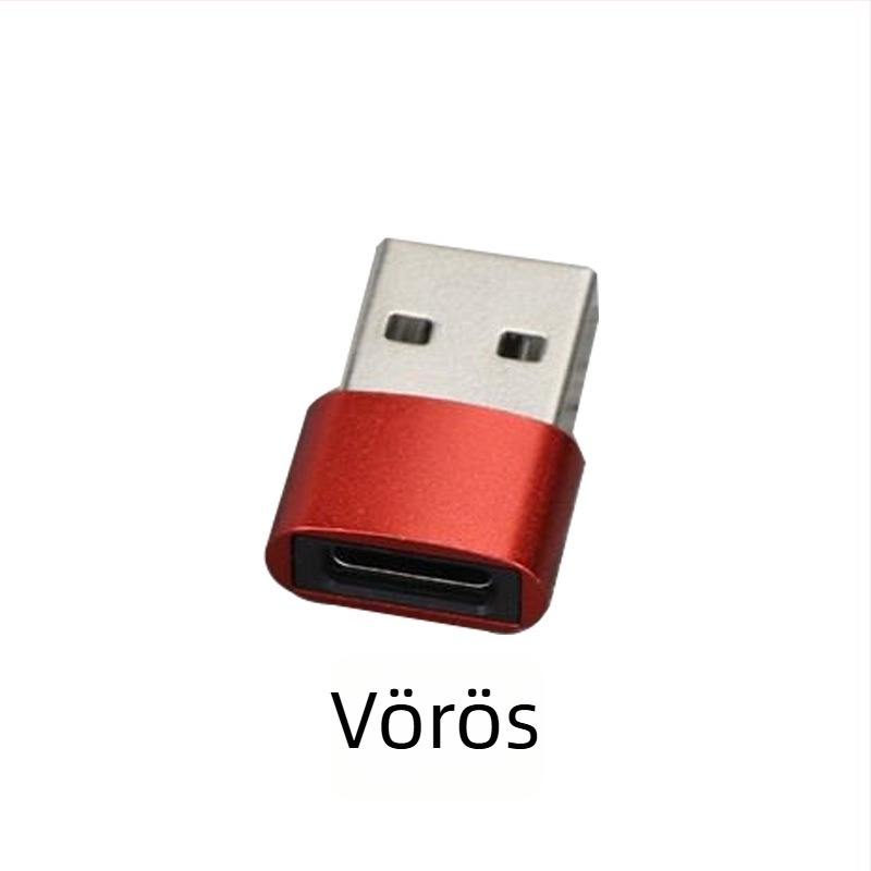 USB 2.0 A férfi USB-C női adapter adatkábellel, alumíniumötvözet csatlakozó, univerzális kompatibilitás