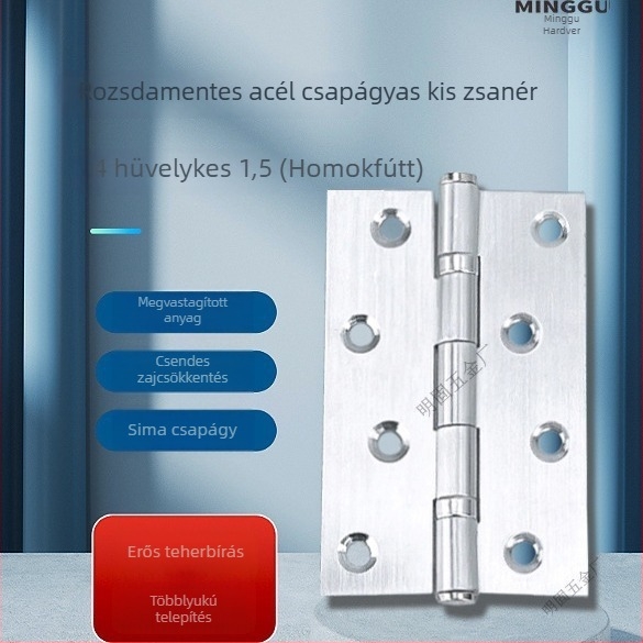 Rozsdamentes acélból készült kis zsanér – csendes csapágyas zsanér ajtók és ablakokhoz, vékony kivitel