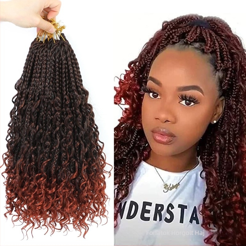 Afrikai paróka box braids-szel, horgolt haj