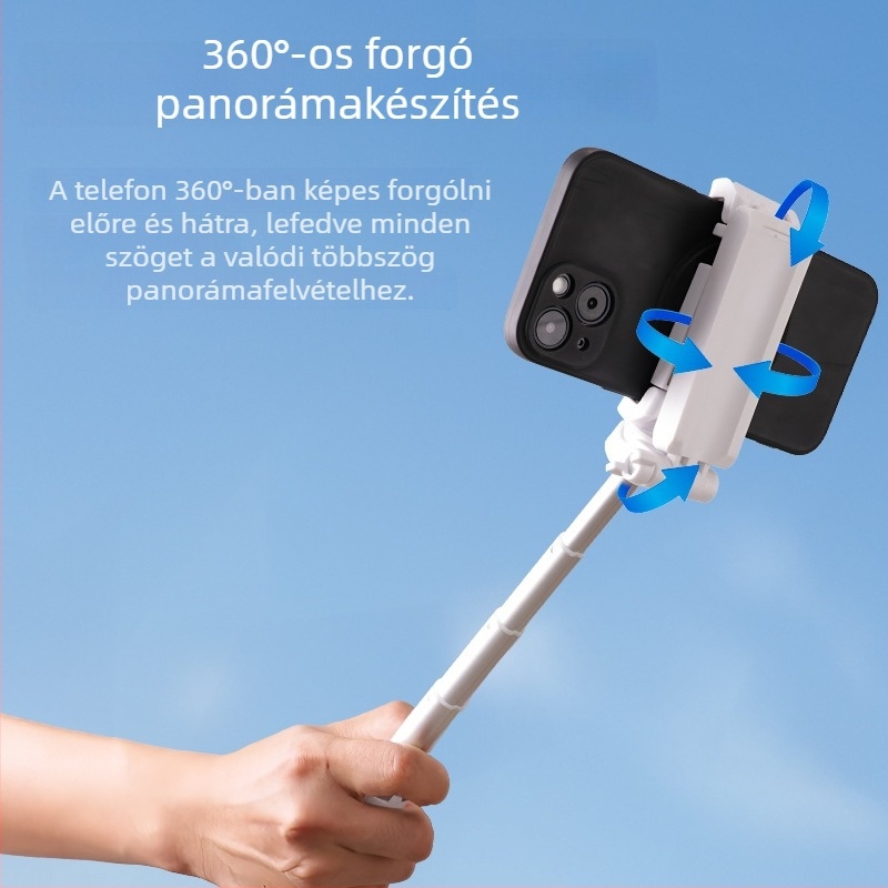 Bluetooth szelfibot mágneses univerzális telefon-tartóval és hordozható állvánnyal, rezgéscsillapítás, távirányító