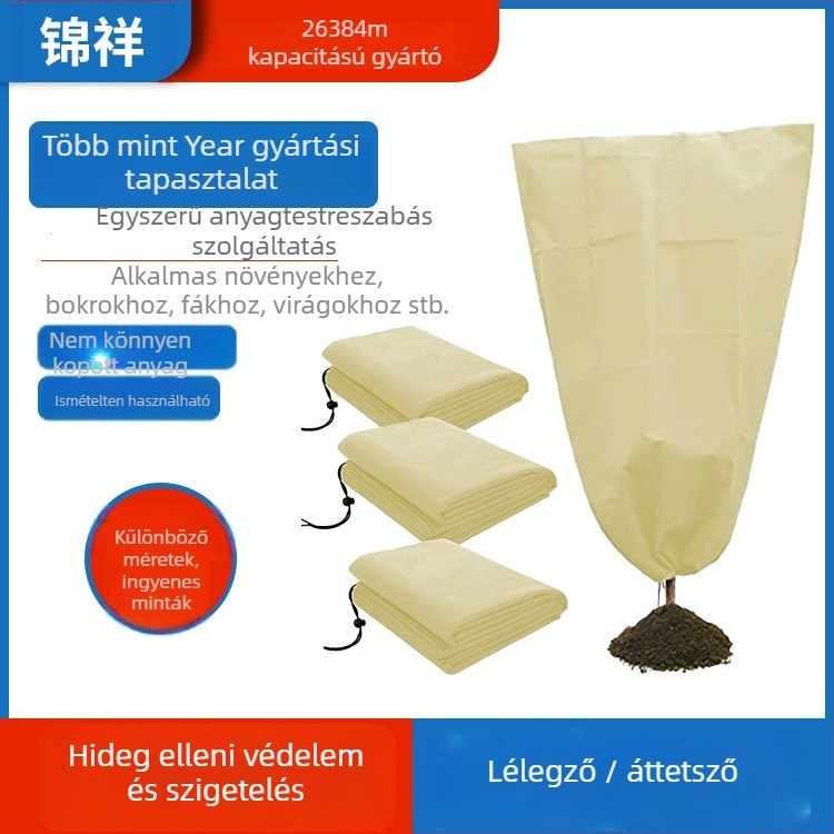 Hidegvédő kendő növények és fák számára; anyag: polipropilén nem szőtt anyag; használat: növények fagytól való izolálása; licencelve magáncímke: Igen; import: Nem