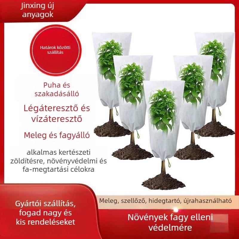 Hidegvédő kendő növények és fák számára; anyag: polipropilén nem szőtt anyag; használat: növények fagytól való izolálása; licencelve magáncímke: Igen; import: Nem