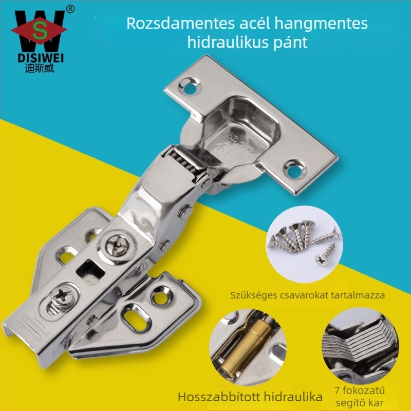 304 rozsdamentes acélból készült csukló hidraulikus csillapítással szekrény- és ruhásszekrény ajtóihoz
