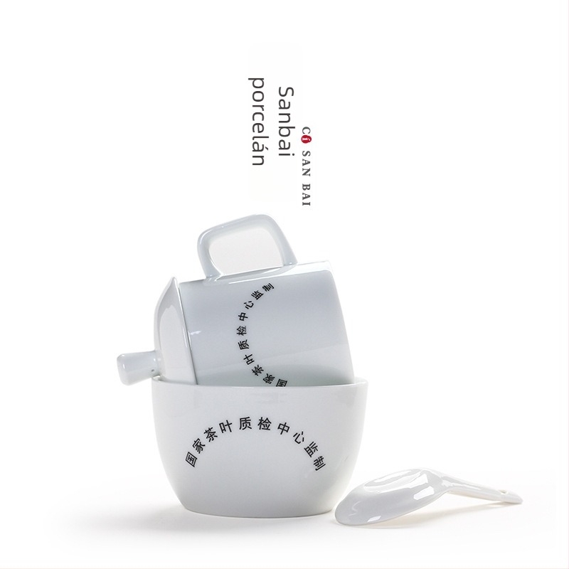 Porcelán tea szenzoros értékelő készlet, Liangting márka, Dehua megye eredetű, 1 személyre, egyszerű stílus