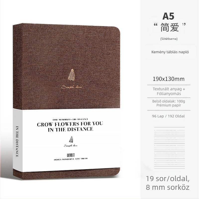 A5-ös vászonborítású keménytáblás notesz, minimalistikus és magas színvonalú, üzleti találkozókhoz és kreatív jegyzeteléshez.