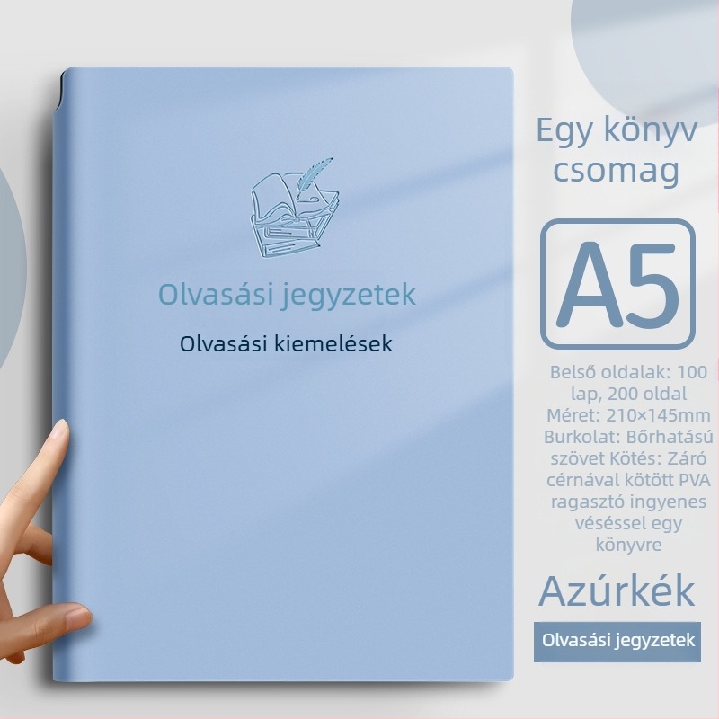 Notesz műbőr borítású, varrt kötés, Dowling papír, 80gsm, 100-200 oldal