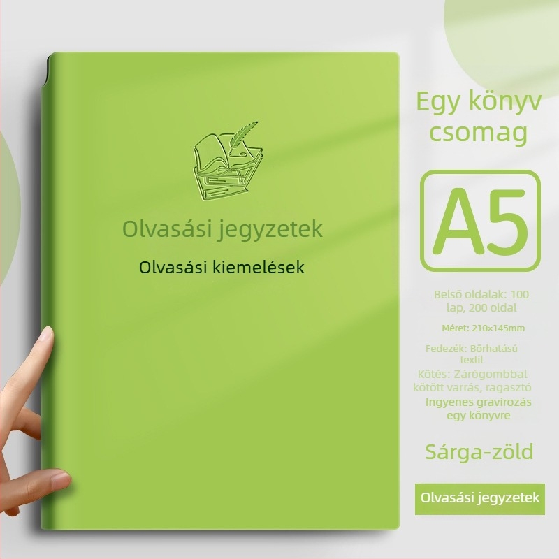 Notesz műbőr borítású, varrt kötés, Dowling papír, 80gsm, 100-200 oldal