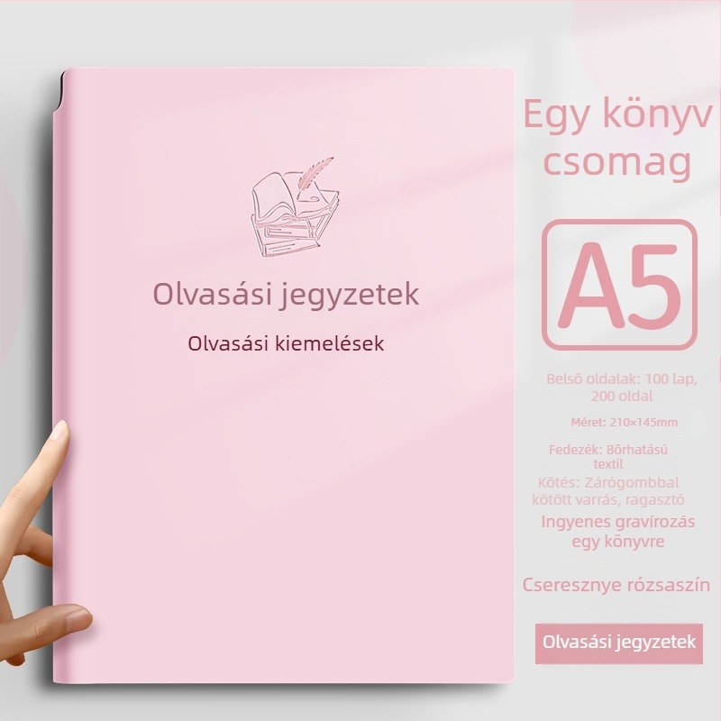 Notesz műbőr borítású, varrt kötés, Dowling papír, 80gsm, 100-200 oldal