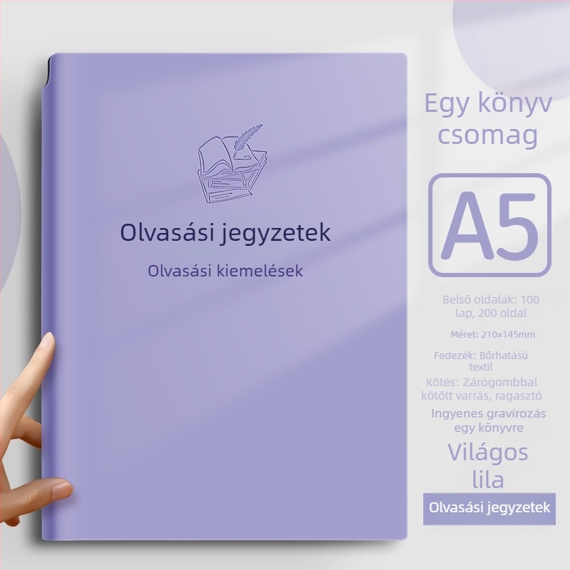 Notesz műbőr borítású, varrt kötés, Dowling papír, 80gsm, 100-200 oldal