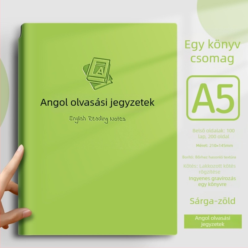 Notesz műbőr borítású, varrt kötés, Dowling papír, 80gsm, 100-200 oldal