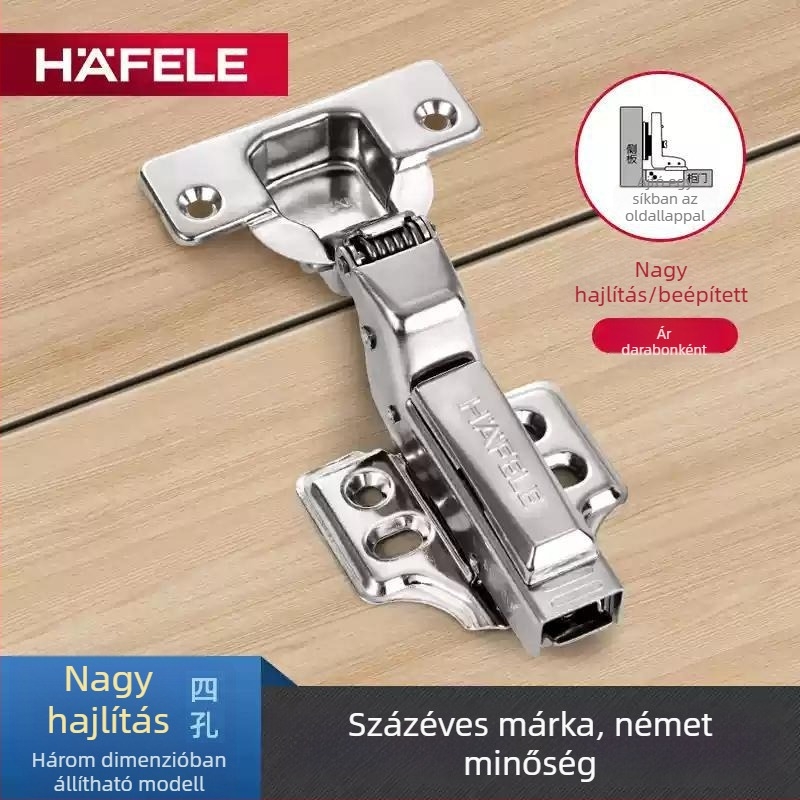 Hafele 304 rozsdamentes acél szekrényajtó hidraulikus csillapítóval, kanálcsukló 35 mm