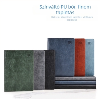 Notesz PU borítóval, varrott kötés, Dowling papír, 80 g/m², 100–200 oldal – napi tervezés 365 napra