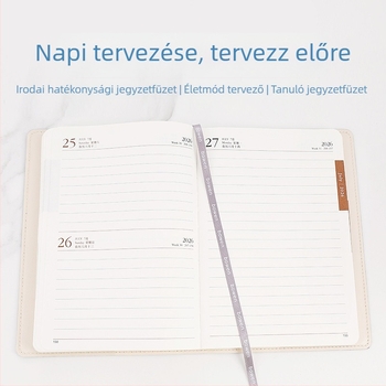 Notesz PU borítóval, varrott kötés, Dowling papír, 80 g/m², 100–200 oldal – napi tervezés 365 napra