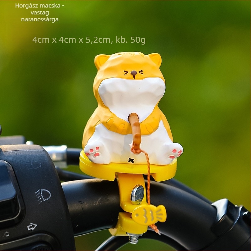 Ruijie Műgyanta Kerékpár Dísz – Rajzfilmszerű Macska Figura és Lógó Hal, Luxus Stílus