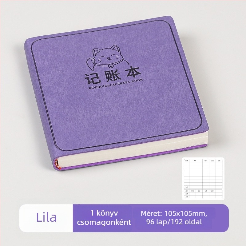 George willsons Kompakt négyzetes jegyzetfüzet családi pénzügyekhez — műbőr borító, varrott kötés, Dowling papír, 100 g/m²