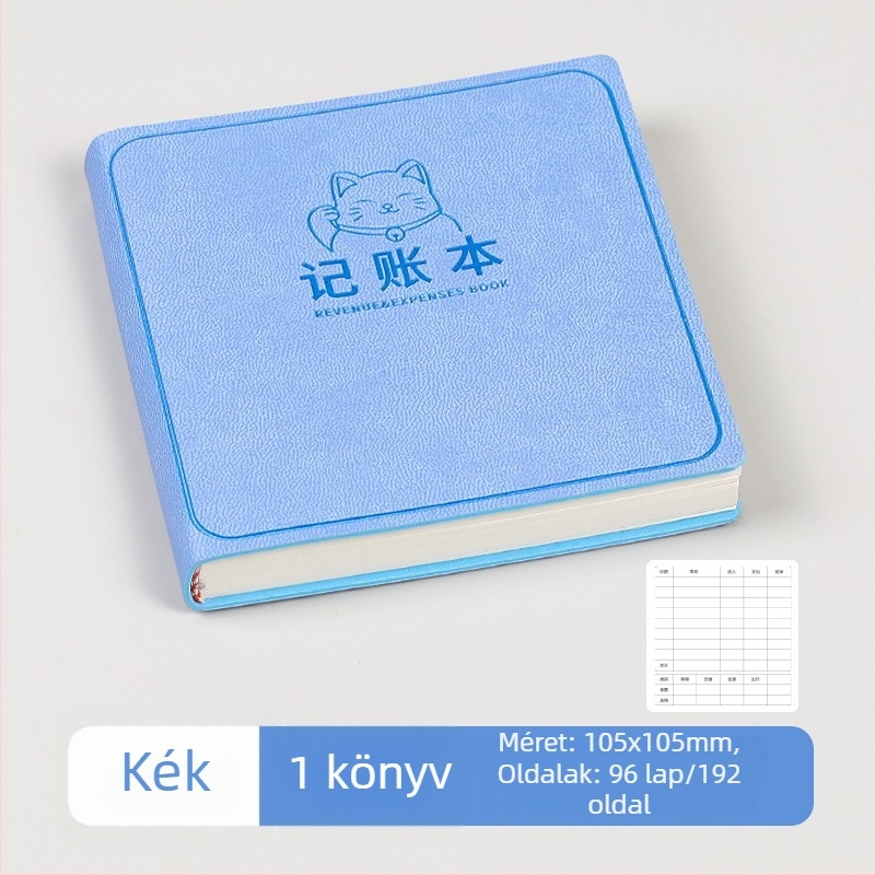 George willsons Kompakt négyzetes jegyzetfüzet családi pénzügyekhez — műbőr borító, varrott kötés, Dowling papír, 100 g/m²