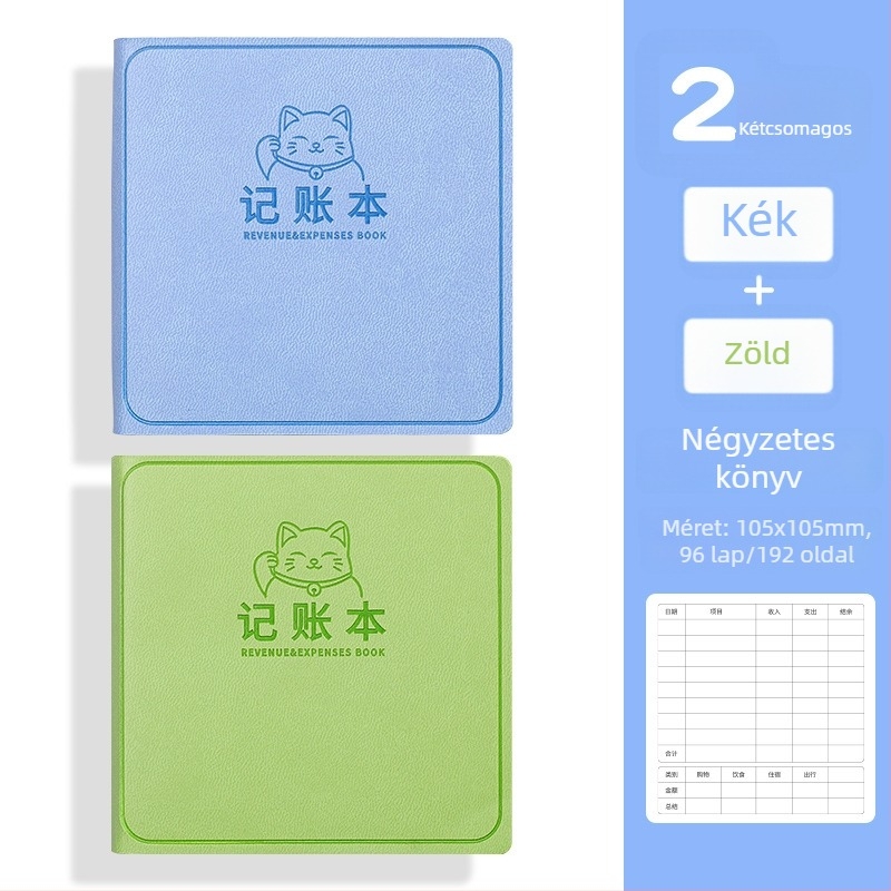 George willsons Kompakt négyzetes jegyzetfüzet családi pénzügyekhez — műbőr borító, varrott kötés, Dowling papír, 100 g/m²