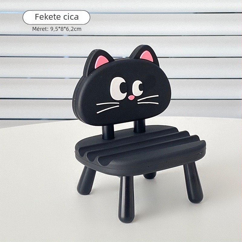Kreatív kis székkel készült telefon-tartó — rajzfilm-stílusú, ABS+PVC, Mu Qixi, testreszabás elérhető