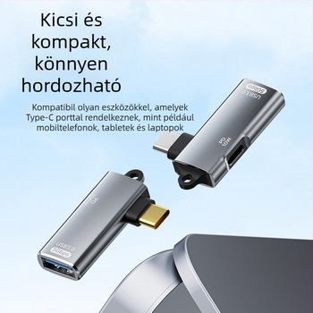Type-C USB OTG adapter PD tápegységgel — töltés használat közben és külső TV box támogatás