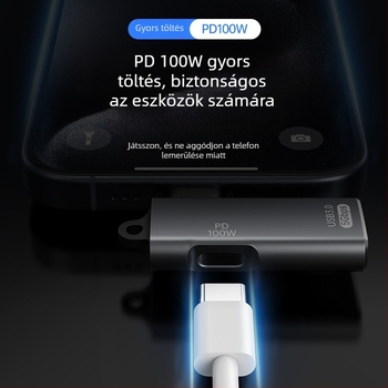 Type-C USB OTG adapter PD tápegységgel — töltés használat közben és külső TV box támogatás