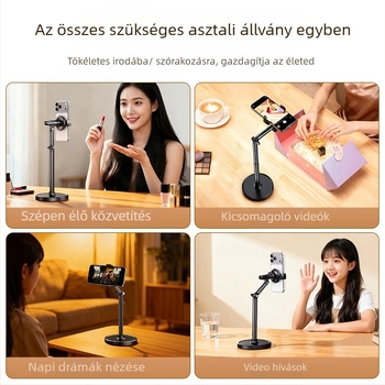Boneruy — Asztali felülről készített telefon-tartó, ötvözet anyagú, testreszabható, ideális selfie-hez és élő közvetítéshez