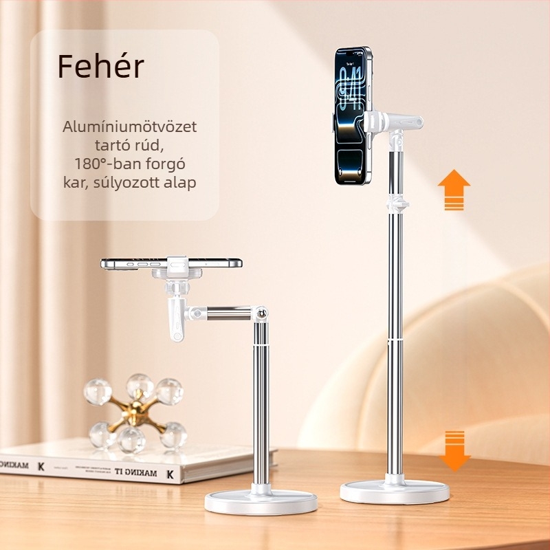 Boneruy — Asztali felülről készített telefon-tartó, ötvözet anyagú, testreszabható, ideális selfie-hez és élő közvetítéshez