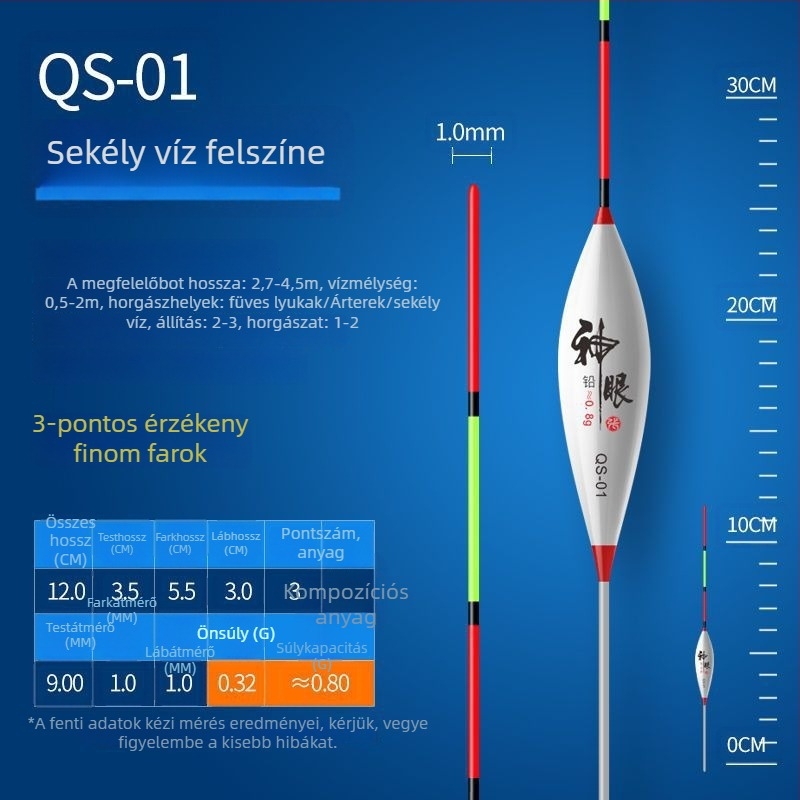 Jégkori horgászúszó - ultra rövid nano dizájn, sekély víz, nagy érzékenység (Márka: Fish Boy; Anyag: Kompozit)