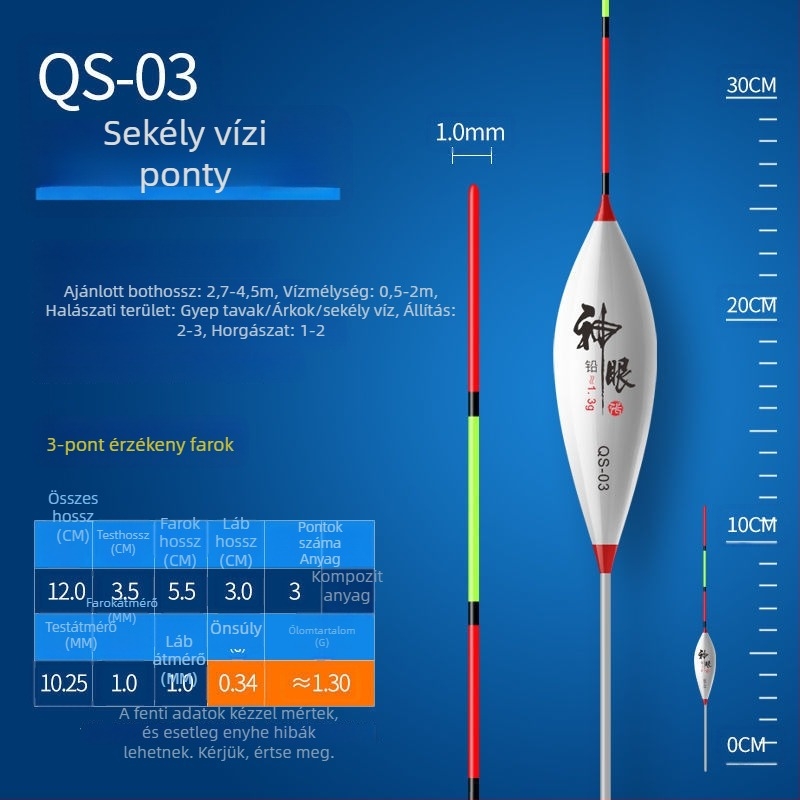 Jégkori horgászúszó - ultra rövid nano dizájn, sekély víz, nagy érzékenység (Márka: Fish Boy; Anyag: Kompozit)