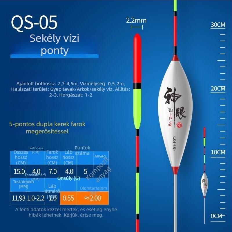 Jégkori horgászúszó - ultra rövid nano dizájn, sekély víz, nagy érzékenység (Márka: Fish Boy; Anyag: Kompozit)
