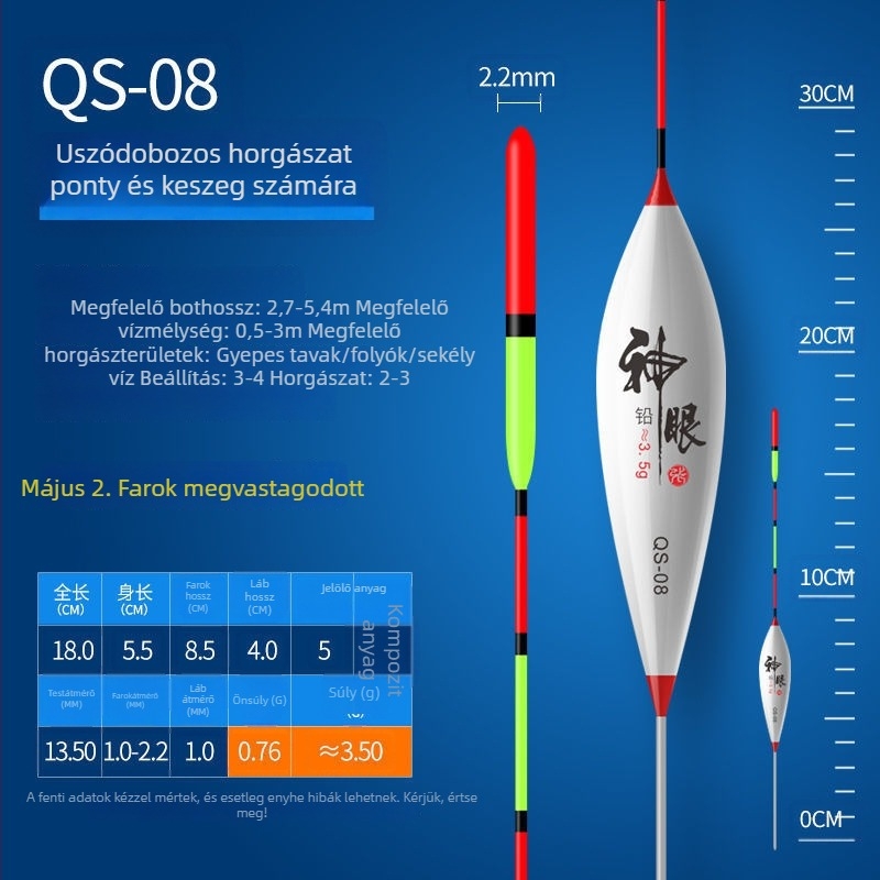 Jégkori horgászúszó - ultra rövid nano dizájn, sekély víz, nagy érzékenység (Márka: Fish Boy; Anyag: Kompozit)