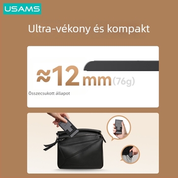 Asztali állvány telefonhoz és tabletához, teleszkópos és összecsukható, ABS + ötvözet, általános felhasználás, élő közvetítéshez
